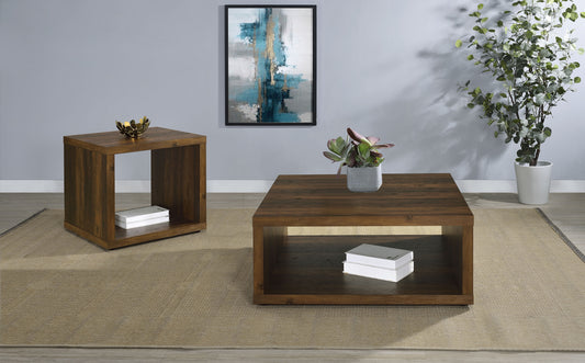 Frisco 2-piece Coffee and End Table Set Dark Pine