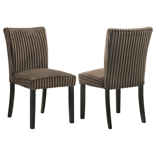 Dermott Upholstered Parson Dining Side Chair Chocolate (Set of 2)