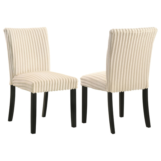 Dermott Upholstered Parson Dining Side Chair Cream (Set of 2)