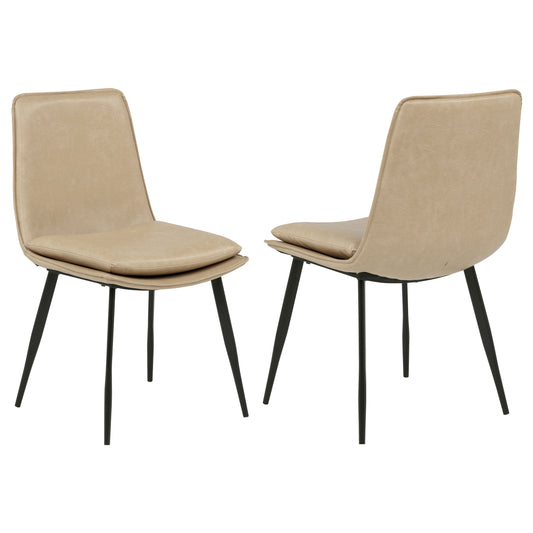 Ortega Upholstered Dining Side Chair Tan (Set of 2)