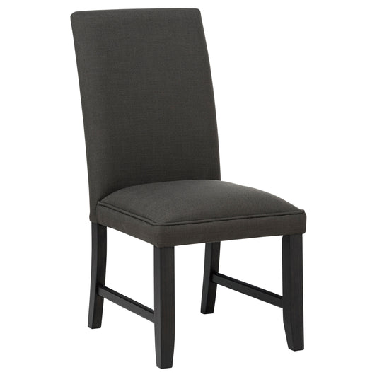Berning Fabric Upholstered Parson Side Chair Charcoal Grey (Set of 2)