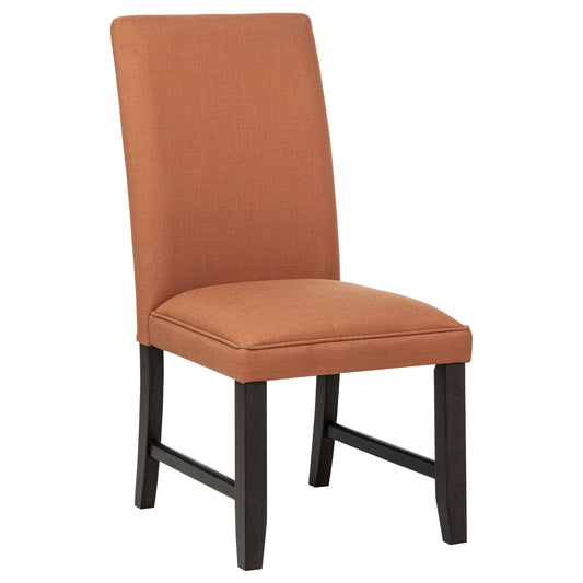 Berning Fabric Upholstered Parson Side Chair Salmon Orange (Set of 2)