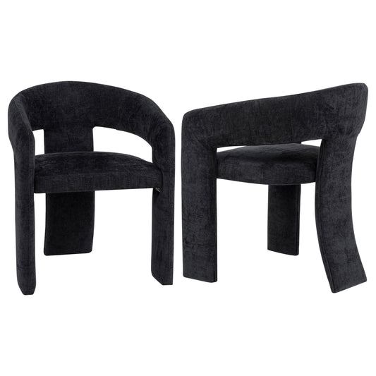 Carlow Upholstered Dining Arm Chair Black (Set of 2)