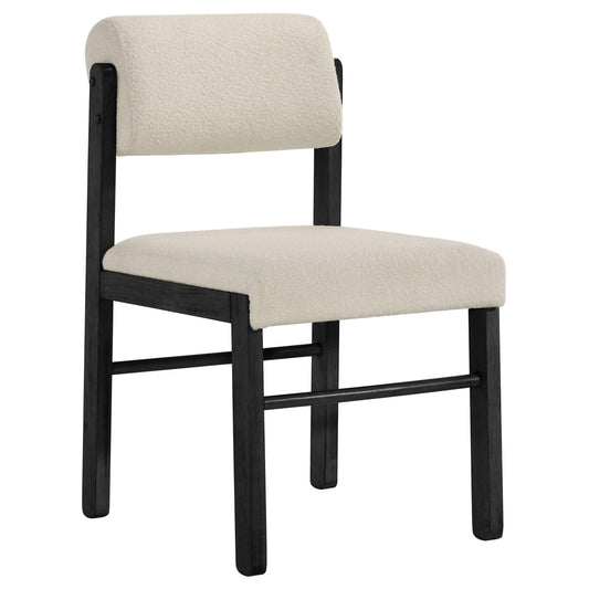 Kehoe Upholstered Dining Side Chair Cream and Black (Set of 2)