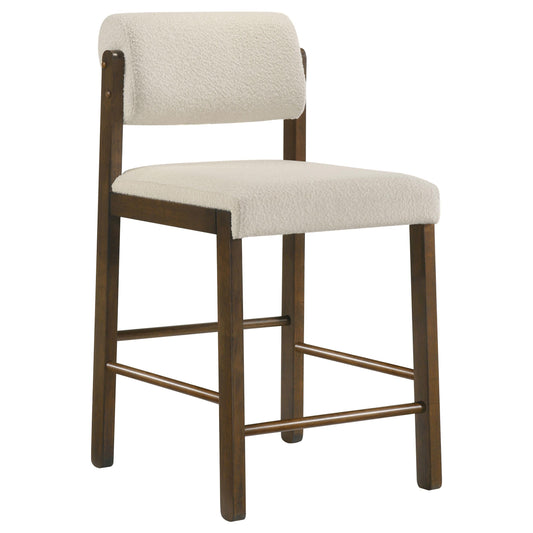 Kehoe Upholstered Counter Height Chair Cream and Walnut (Set of 2)