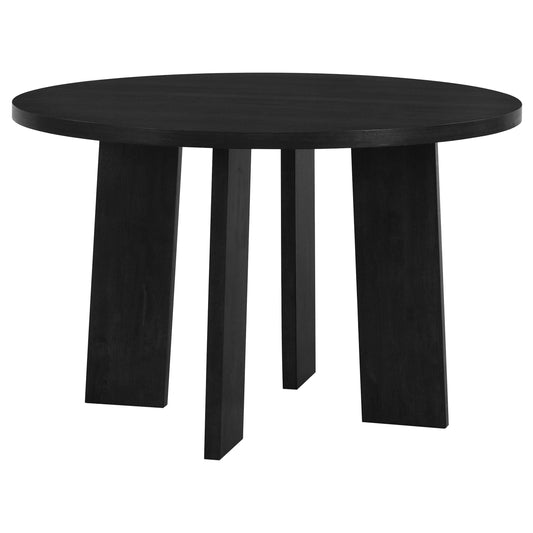 Strouse 47-inch Round Wood Dining Room Table Black