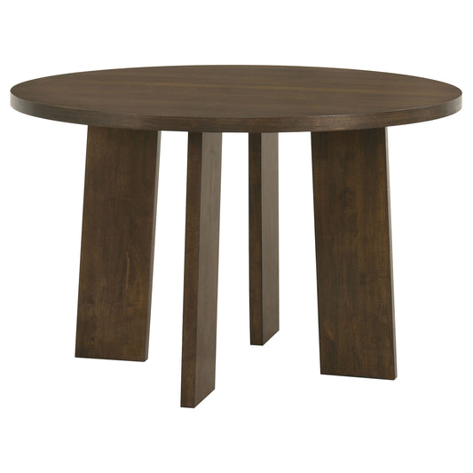 Strouse 47-inch Round Wood Dining Room Table Walnut
