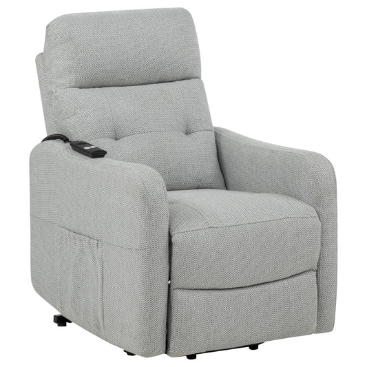Dayes Upholstered Power Lift Recliner Chair Light Grey