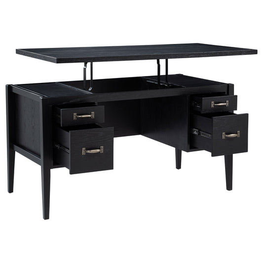 Graham 54-inch 4-drawer Double Pedestal Lift Top Computer Desk Black