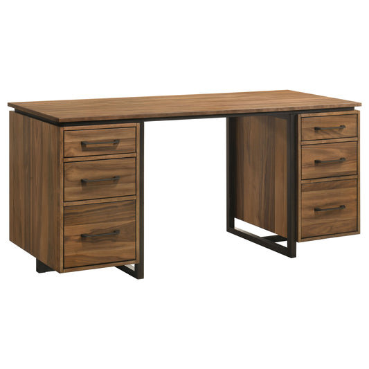 Berhalter 6-Drawer Double Pedestal File Computer Desk