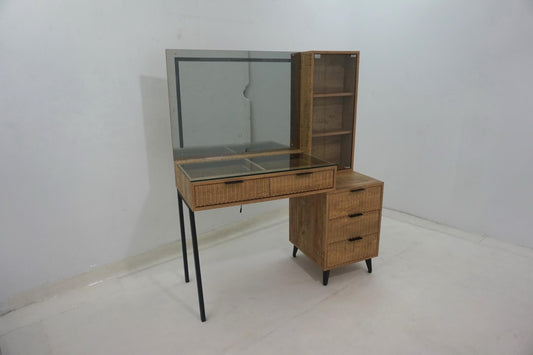 Souza 5-Drawer Makeup Vanity Table With LED Mirror Mango