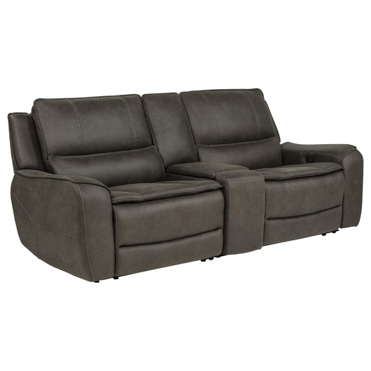 Marcell 3-Piece Power Reclining Loveseat with Charging Console Grey