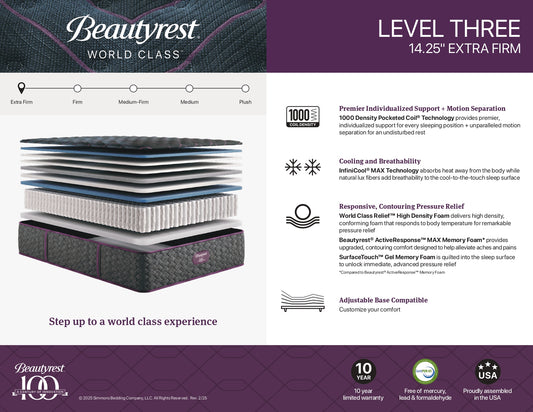 BeautyRest Core Quilted Level #3 World Class