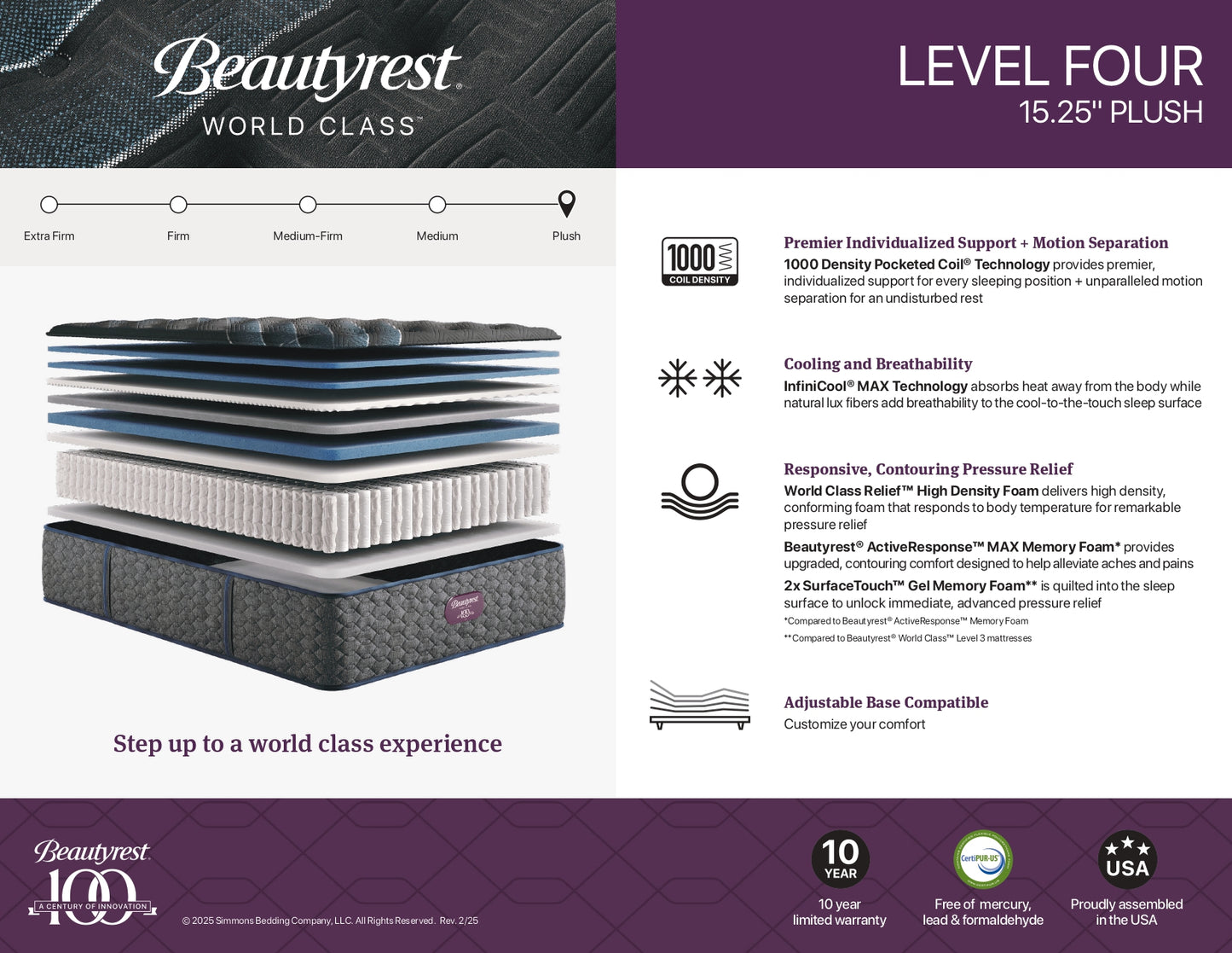 BeautyRest Core Quilted Level #4 World Class