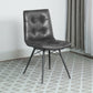 Aiken Faux Leather Upholstered Dining Side Chair Charcoal Grey (Set of 4)