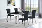 Carone 5-piece 81-inch Rectangular Black Glass Dining Set Black