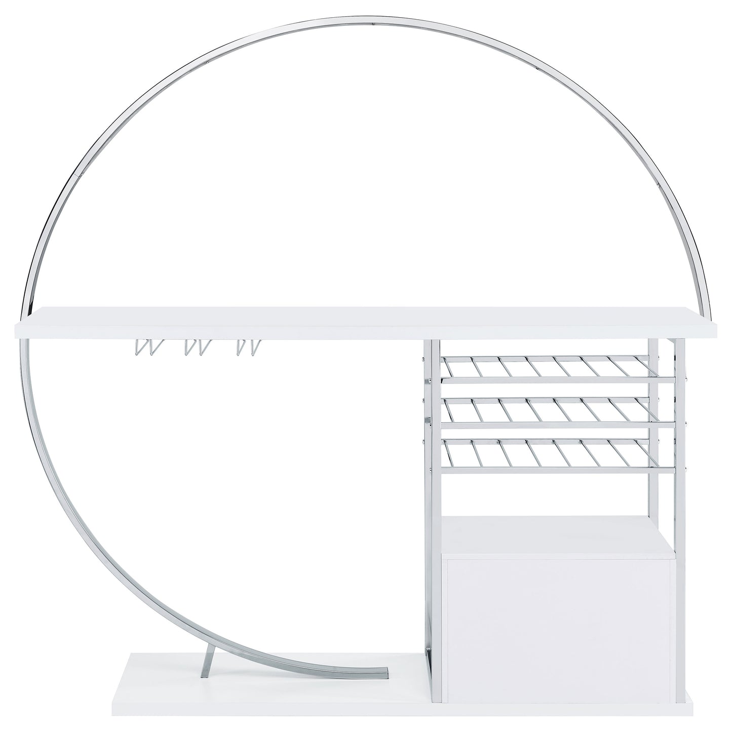Risley 2-door Circular LED Wine Cabinet White High Gloss