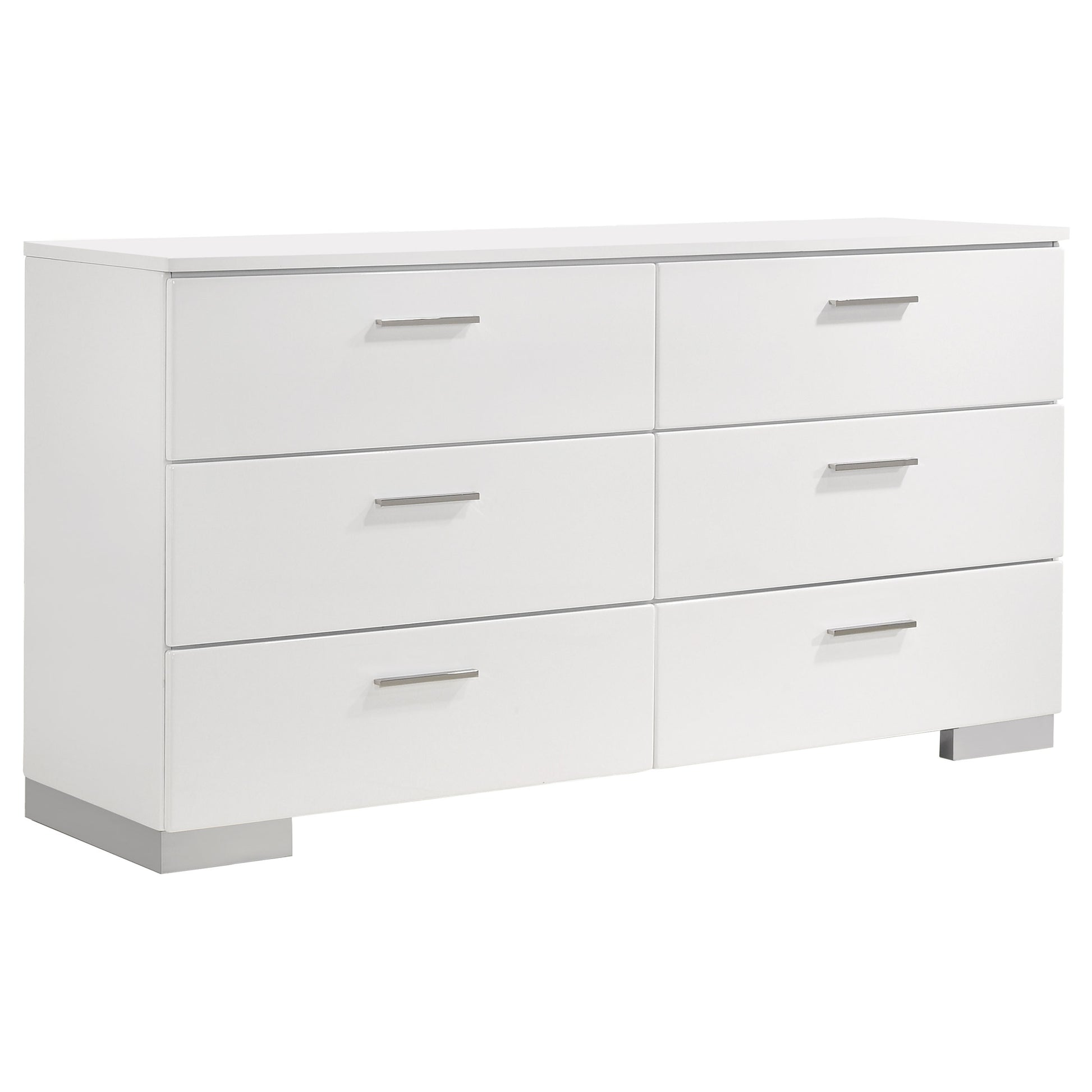 Felicity 6-drawer Dresser White High Gloss – National Unclaimed Freight