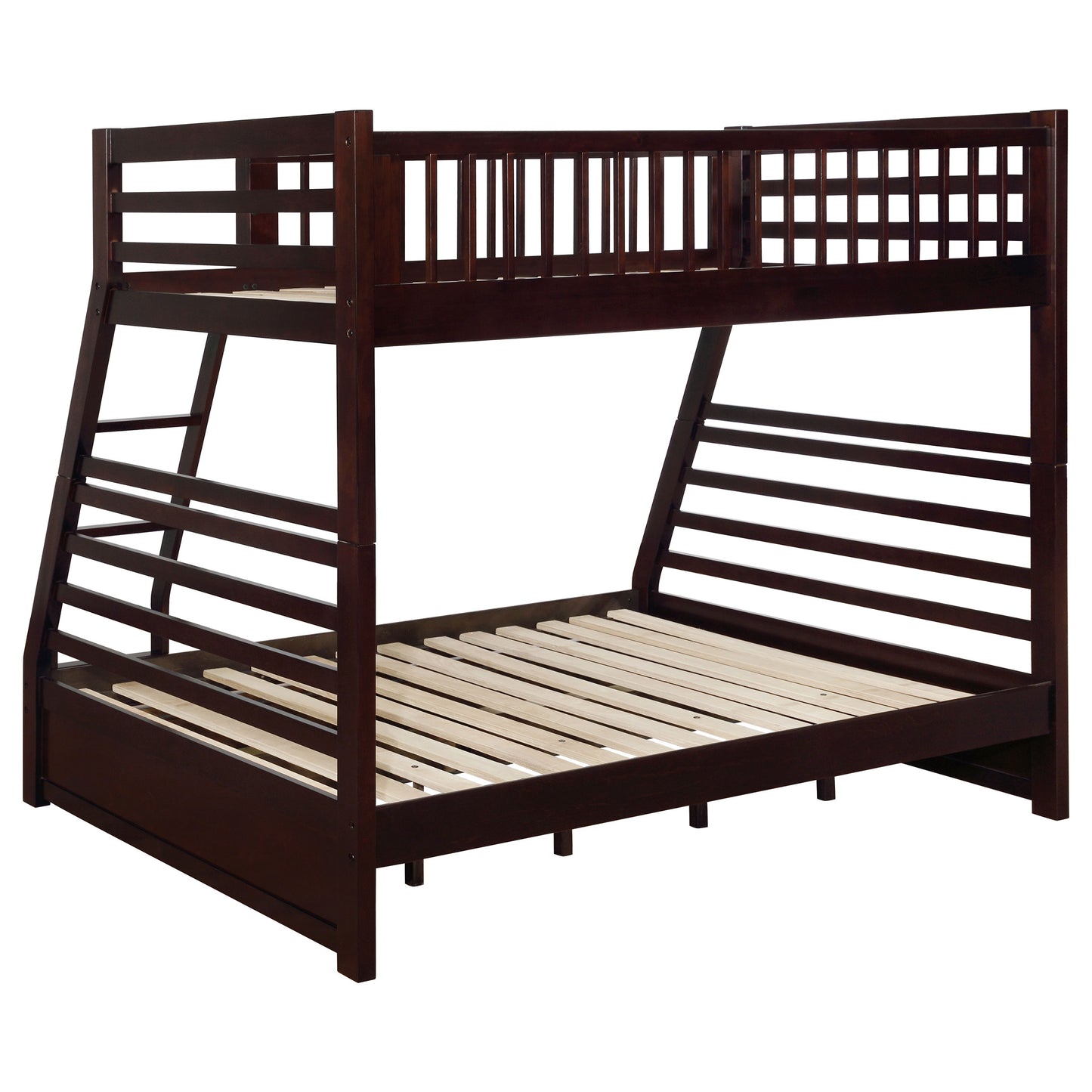 Ashton 2-drawer Wood Twin Over Full Bunk Bed Cappuccino