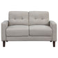 Bowen 2-piece Upholstered Track Arm Tufted Sofa Set Beige