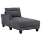Caspian Upholstered Curved Arm Chaise Sectional Sofa Grey