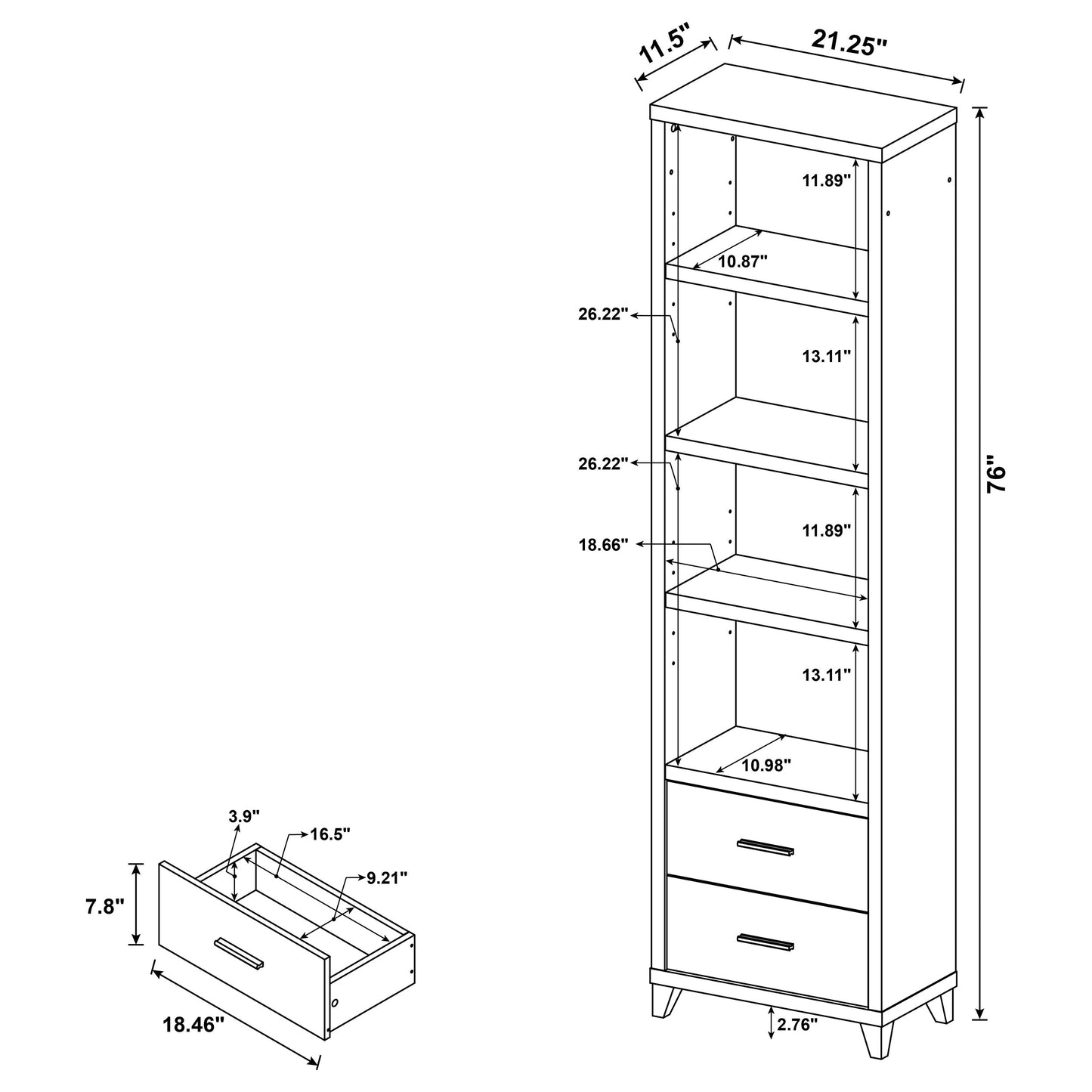 Lewes 4-piece 60-inch TV Entertainment Center Cappuccino