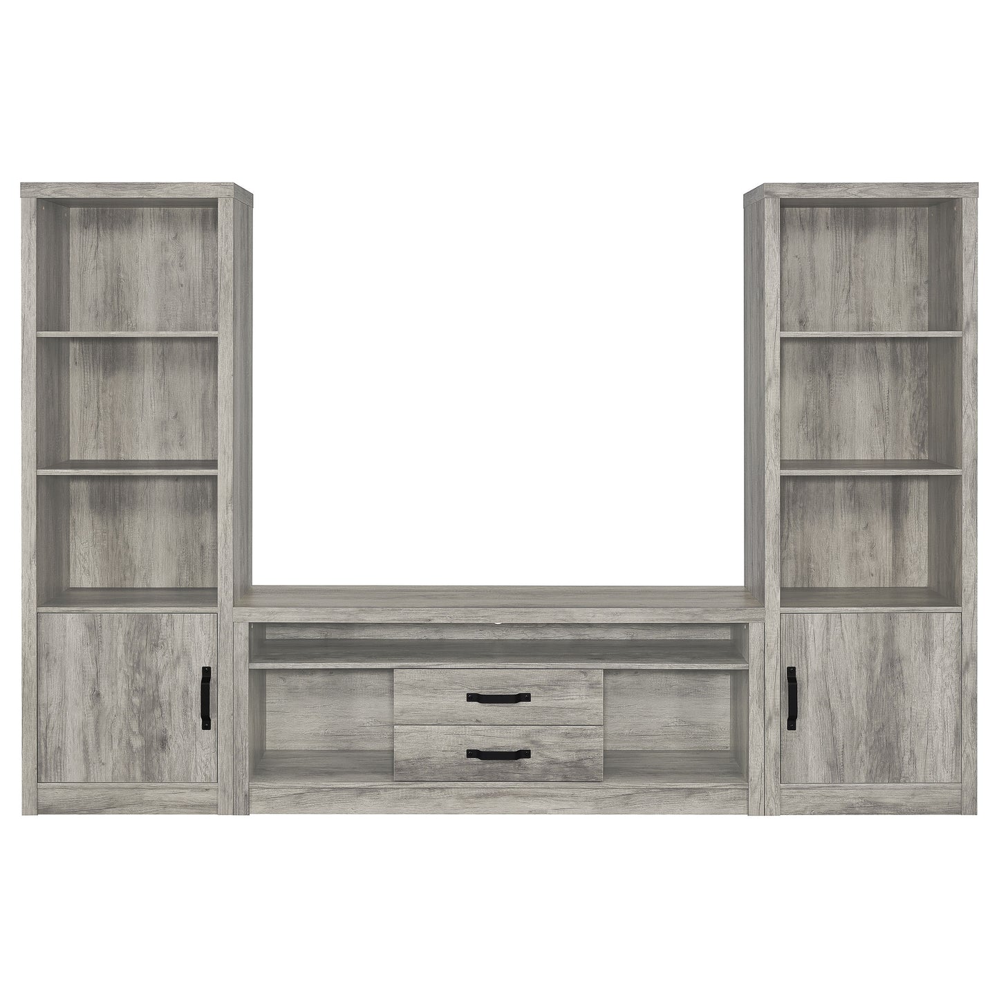 Burke 4-shelf Engineered Wood Media Tower Grey Driftwood