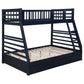 Ashton 2-drawer Wood Twin Over Full Bunk Bed Navy Blue