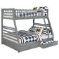 Ashton 2-drawer Wood Twin Over Full Bunk Bed Grey
