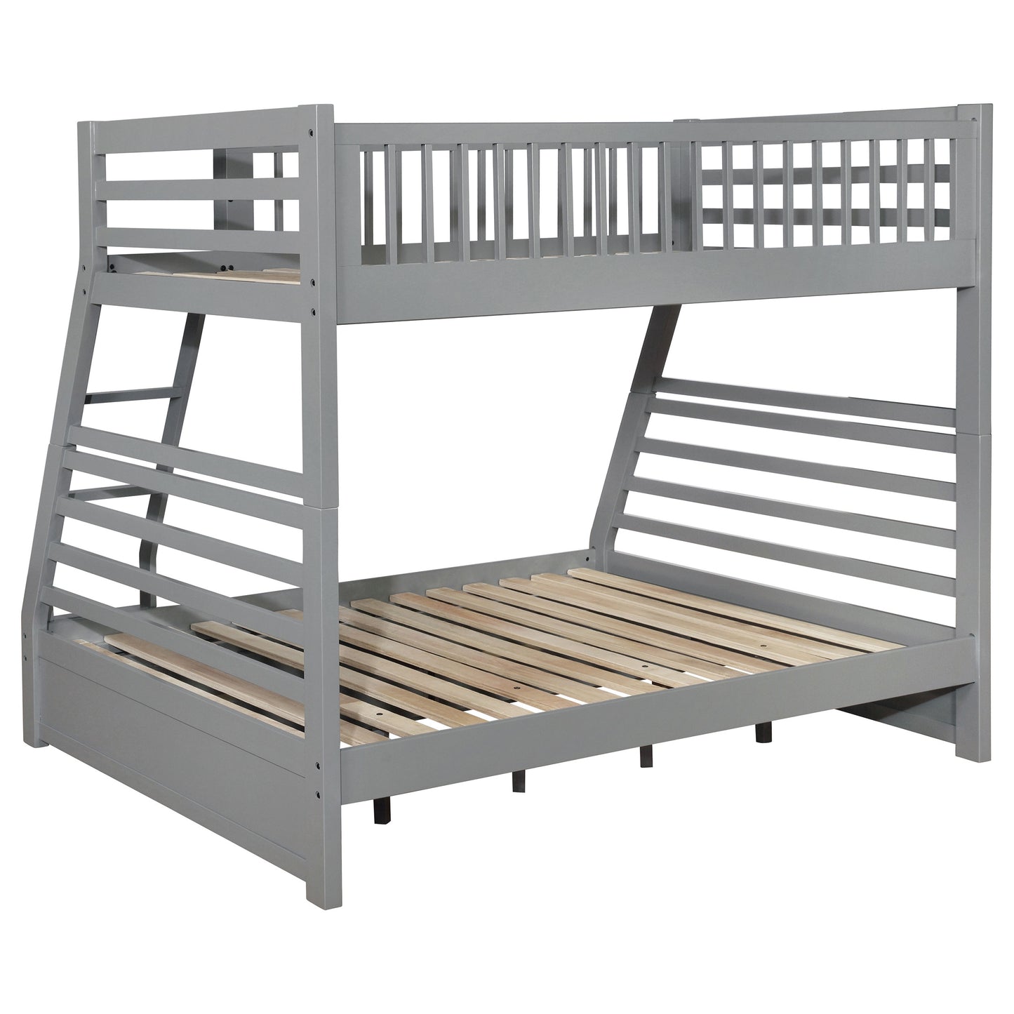 Ashton 2-drawer Wood Twin Over Full Bunk Bed Grey
