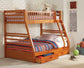 Ashton 2-drawer Wood Twin Over Full Bunk Bed Honey
