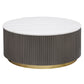 Jason Round White Marble Top Coffee Table Charcoal