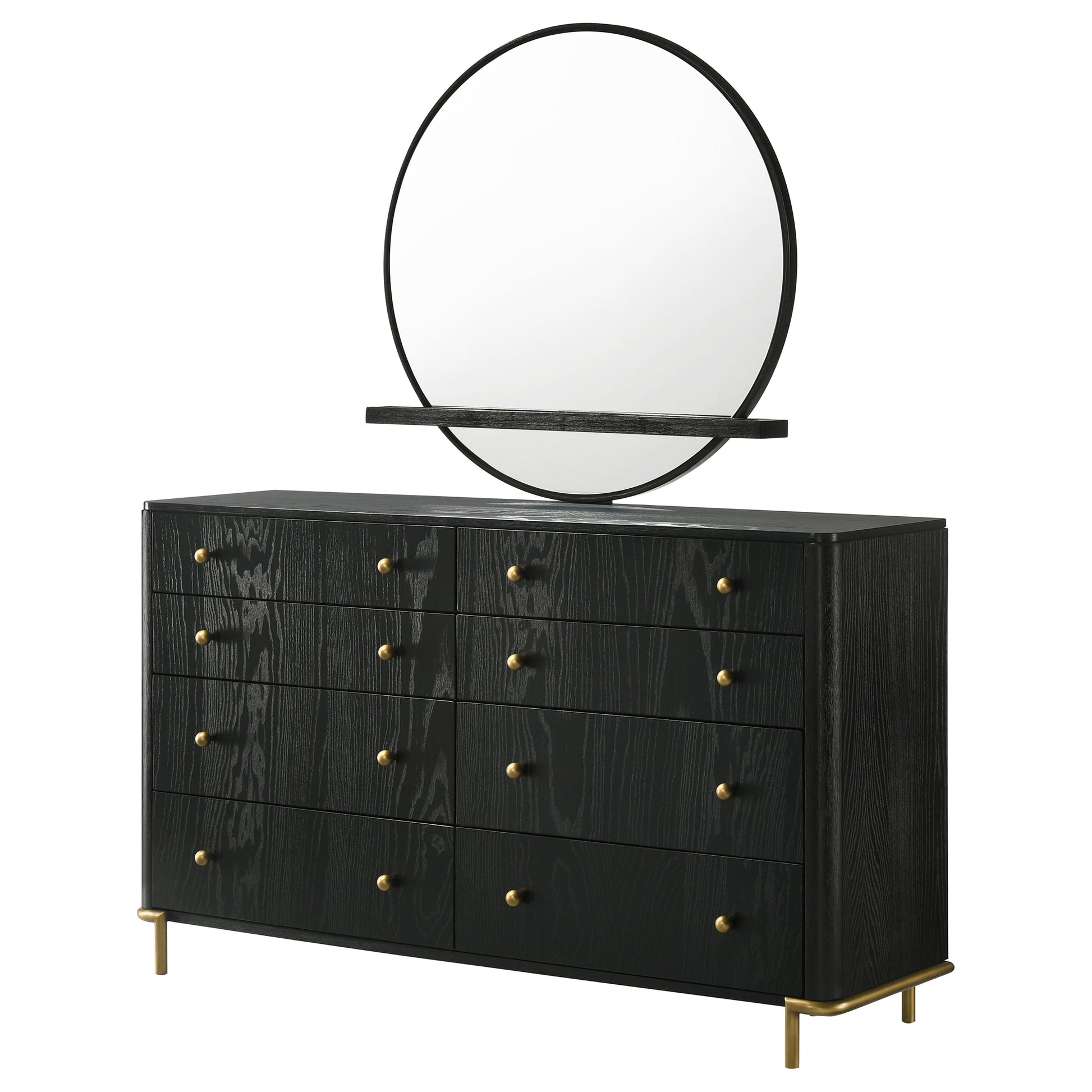 Arini 8-drawer Dresser with Mirror Black National Unclaimed Freight Arini 8-drawer Dresser with Mirror Black National Unclaimed Freight