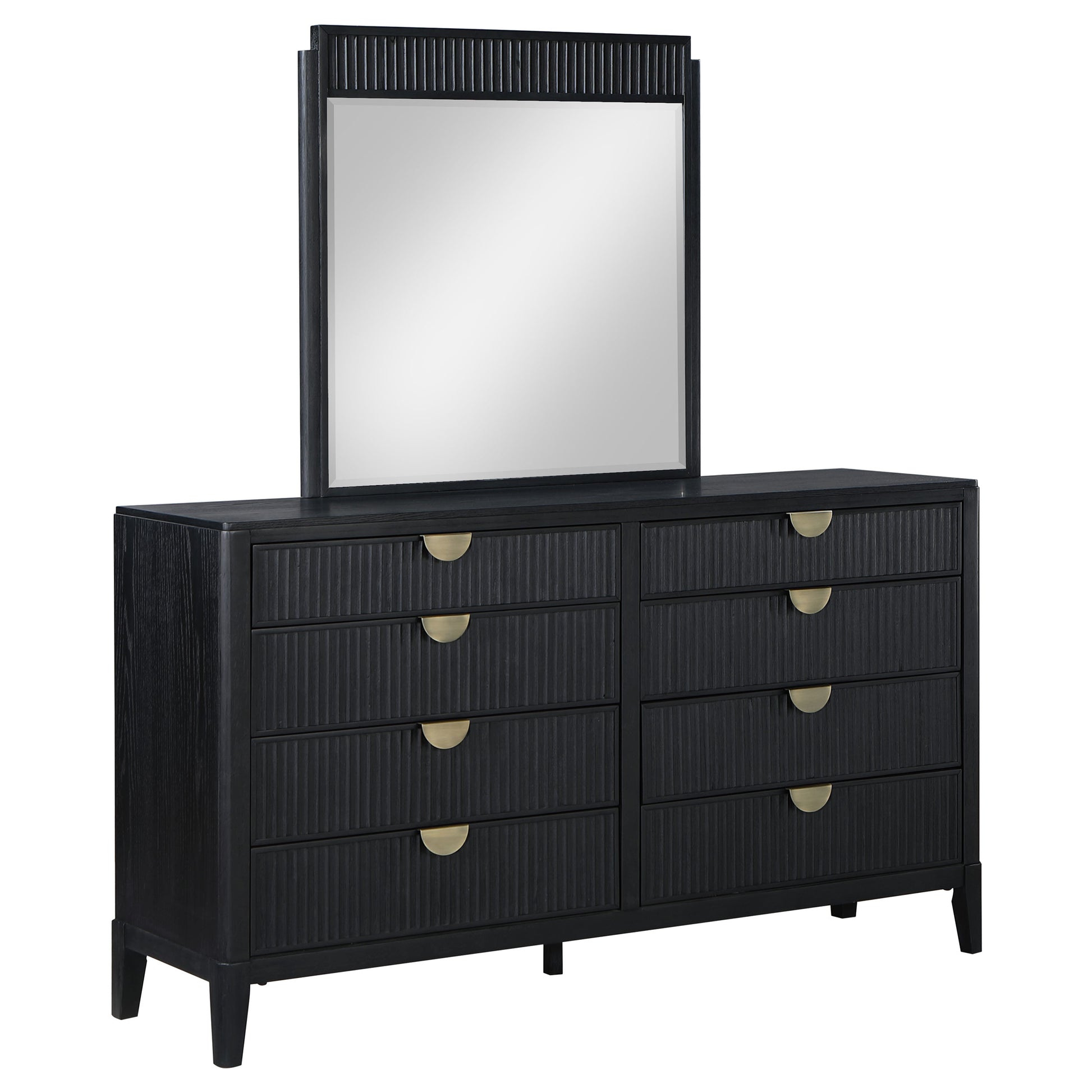 black 8 drawer dresser with mirror Arini Black 8 Drawer Dresser with Mirror