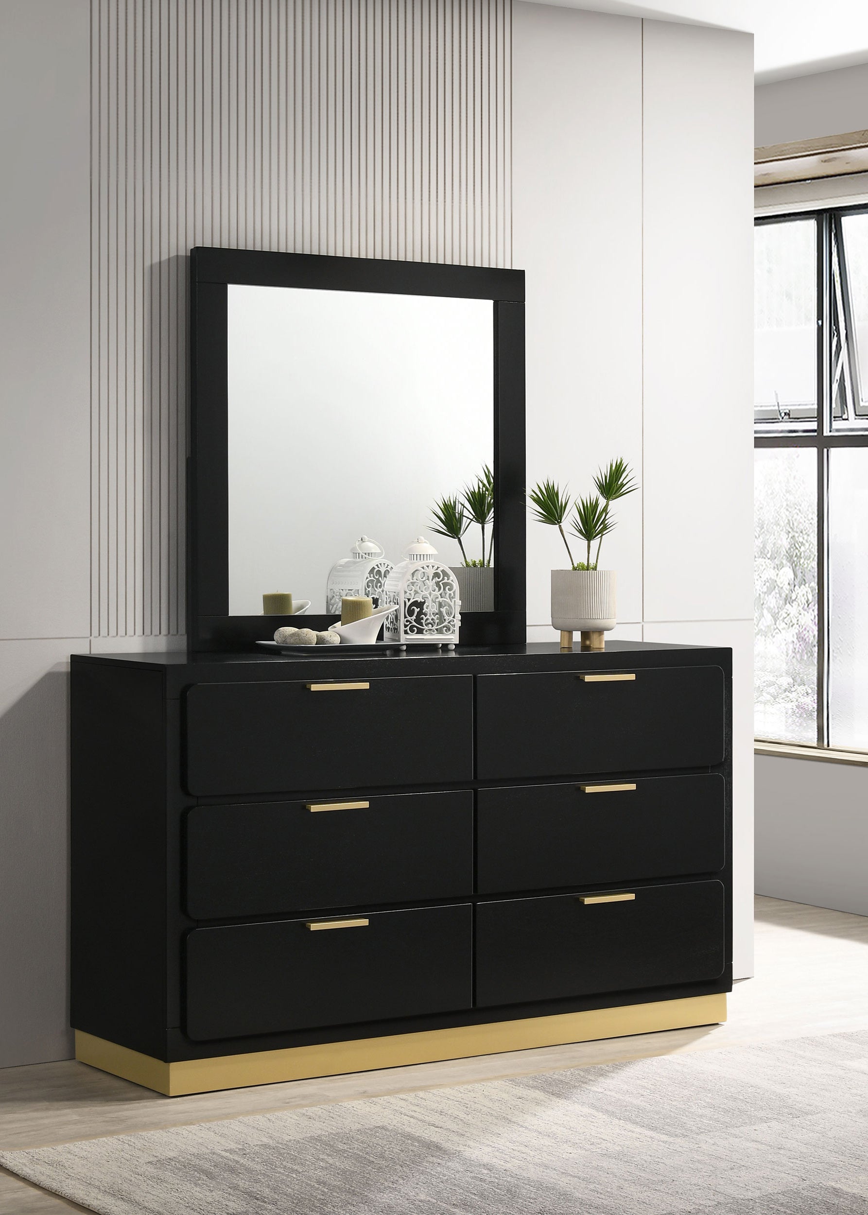 6 drawer black dresser Sikaic 51.5 Inches Wide with Drawers style interior decor Linea 66" Black Teak Wood