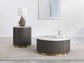 Jason Round White Marble Top Coffee Table Charcoal
