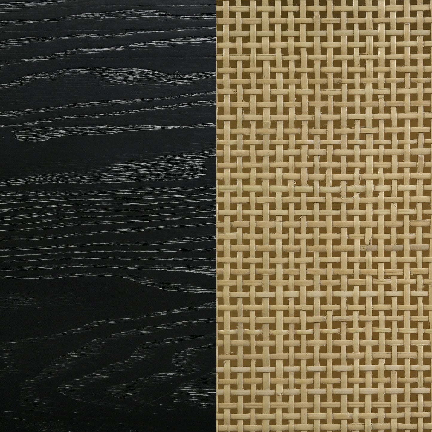 Arini Cane Weave Full Length Standing Floor Mirror Black