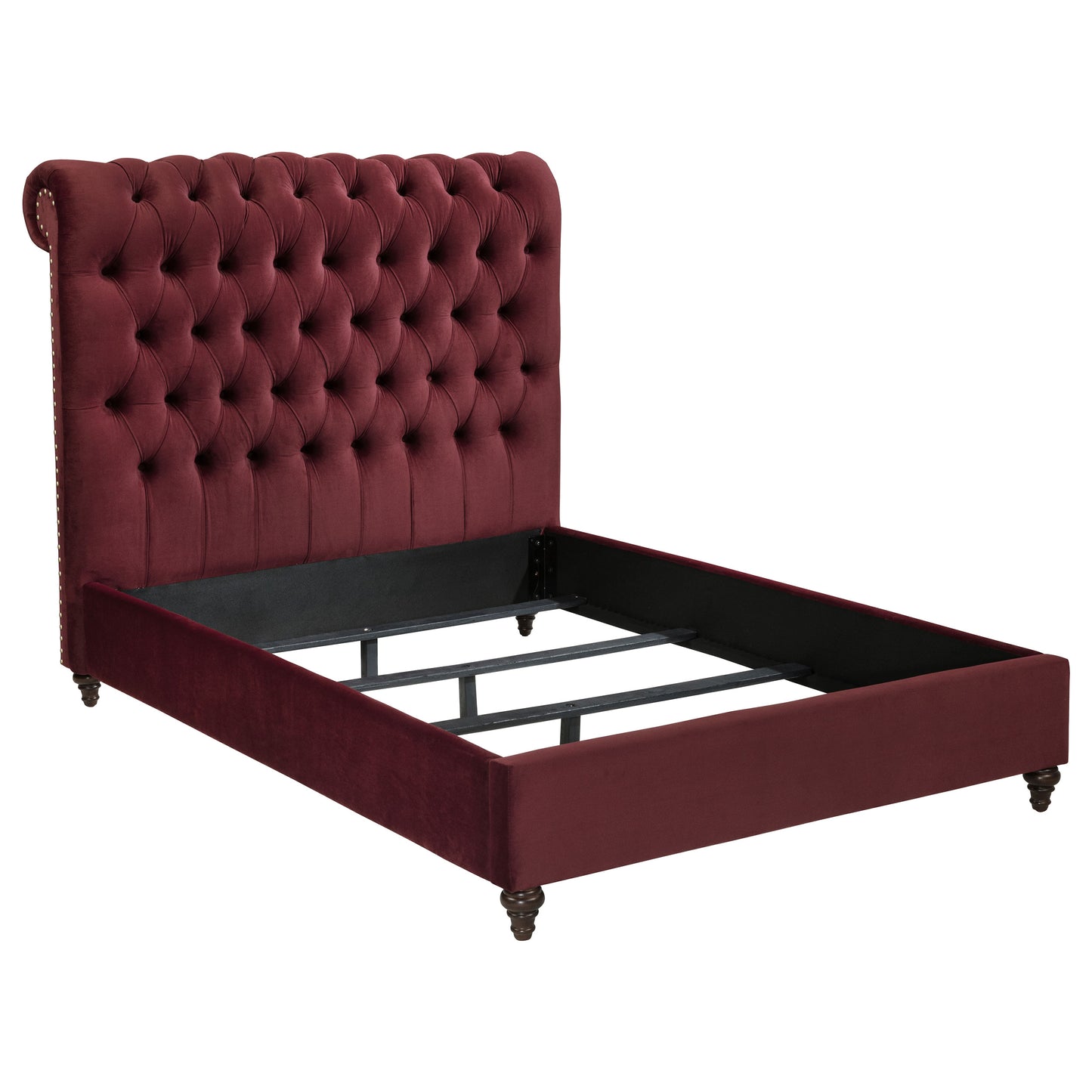 Devon 5-piece Full Bedroom Set Wine Red and Dark Oak