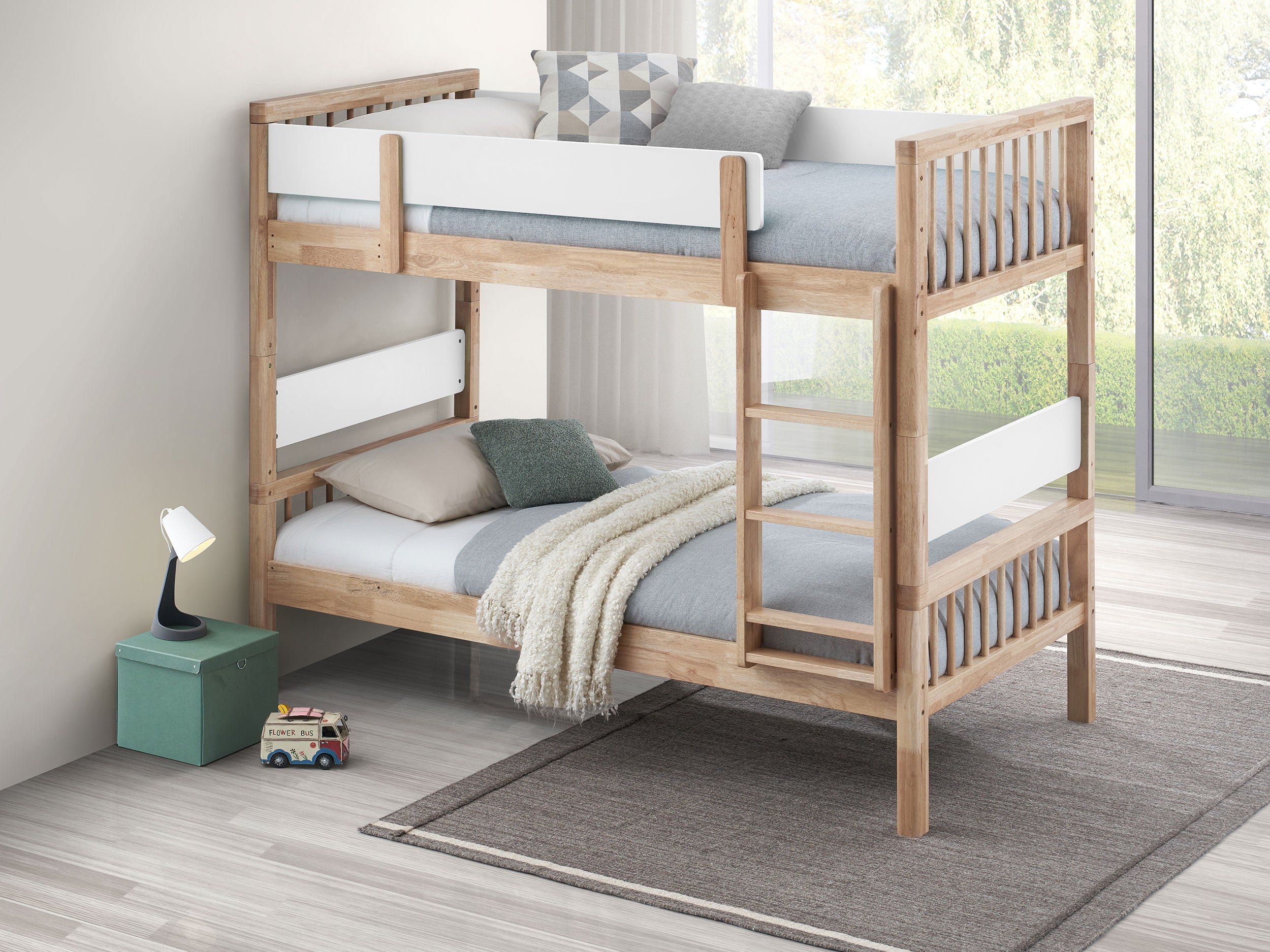 Dakota Wood Twin Over Twin Bunk Bed Natural – National Unclaimed Freight