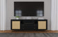 Arini Rattan Cane 2-door TV Stand Media Console Black