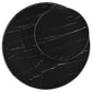 Briggs Round Marble Printed Glass Top Coffee Table Black