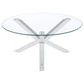 Kenzie 2-piece Round Coffee and End Table Set Chrome