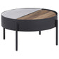 Ozella 3-piece Round Coffee and End Table Set Sandy Black