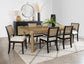 Arini 7-piece Extension Leaf Dining Table Set Sand Wash and Black