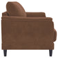 Selma Velvet Upholstered Crescent Arm Sofa Rust
