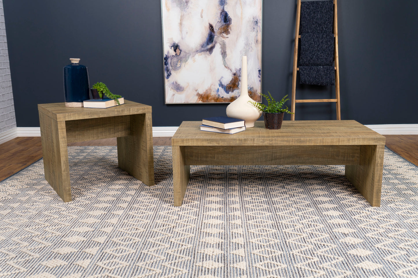 Lynette 2-piece Rectangular Coffee and End Table Set Mango