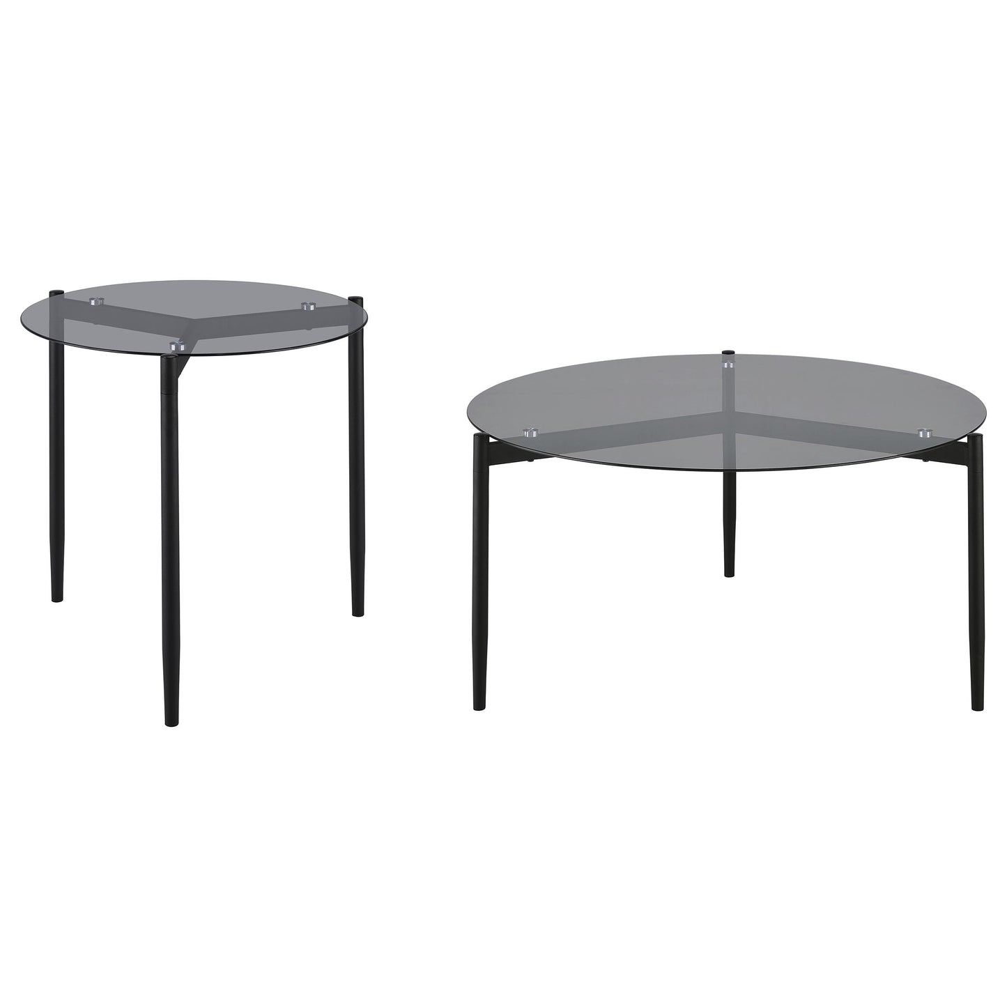 Rosalie 2-piece Round Coffee and End Table Set Grey