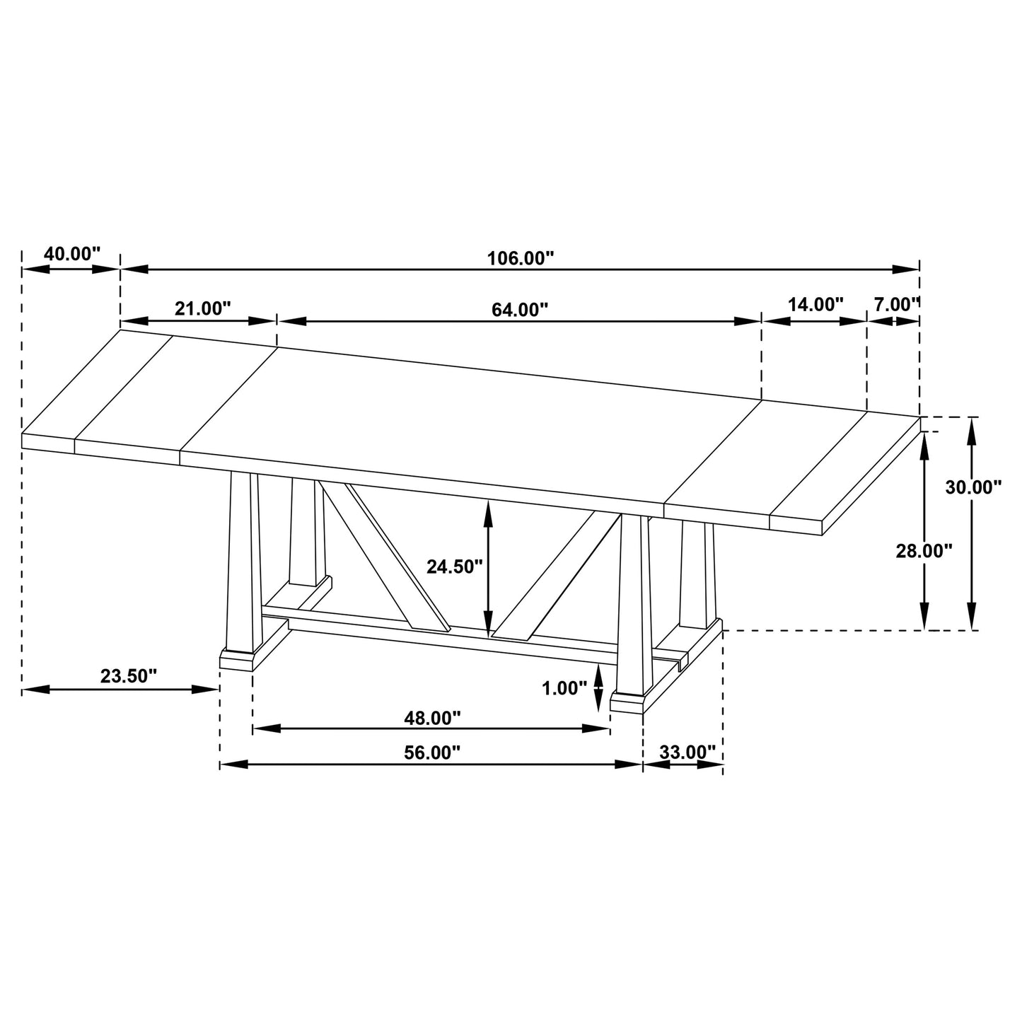 Middleton 7-piece Extension Leaf Dining Set Natural Brown