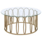 Monett 2-piece Coffee and End Table Set Chocolate Chrome