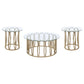 Monett 3-piece Coffee and End Table Set Chocolate Chrome